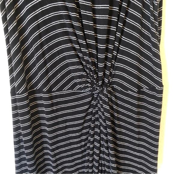 Gap Striped Maxi Dress Womens Black Comfort Stretch Casual Preppy Lightweight - Picture 2 of 5